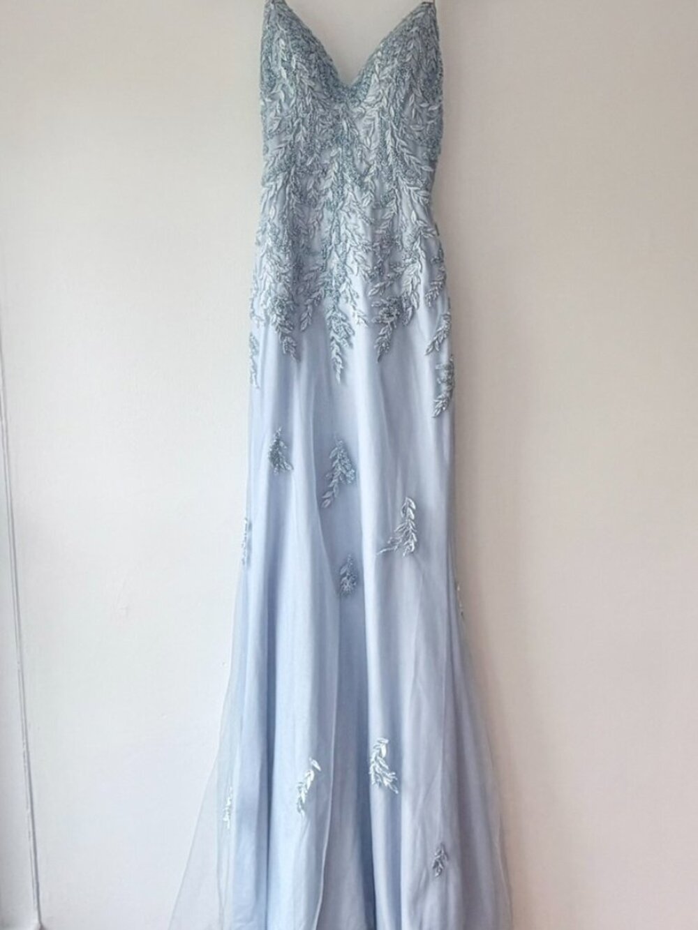 Faviana Steel Blue Prom/Formal Gown - Size 0 (Fits like 2)